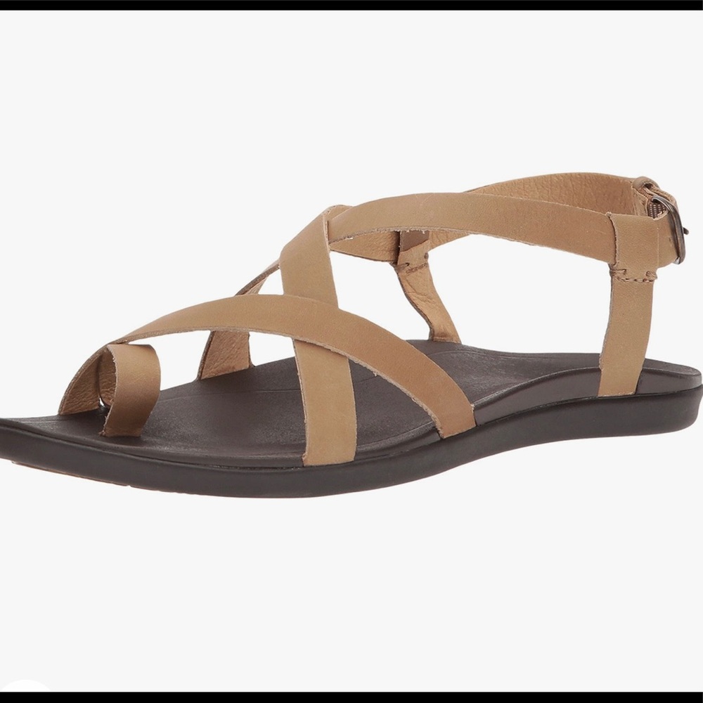 OluKai Upena Women's Beach Sandals, golden sand, size 8